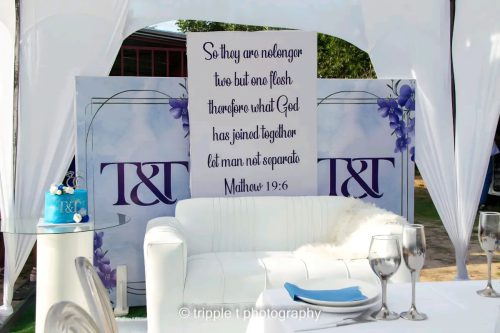 Elegant wedding décor by Omari Golden Events in Harare